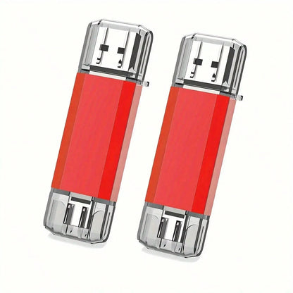[128GB High Speed U Disk] 2pcs High Speed 128GB/ 64GB/ 32GB/ 16GB USB 2.0 Type C U Disk OTG Pen Drive| 100% Capacity New 1 Memory Stick 2 Pairs Of Memory Sticks| Compatible With Computer Smartphones