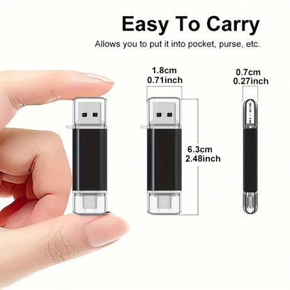 [128GB High Speed U Disk] 2pcs High Speed 128GB/ 64GB/ 32GB/ 16GB USB 2.0 Type C U Disk OTG Pen Drive| 100% Capacity New 1 Memory Stick 2 Pairs Of Memory Sticks| Compatible With Computer Smartphones