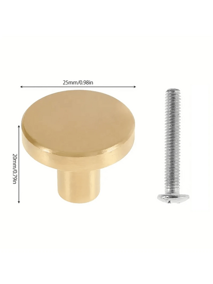 12PCS Golden Handle,Aluminum Alloy Drawer Knob, Minimalist Black Round Drawer Handle For Home