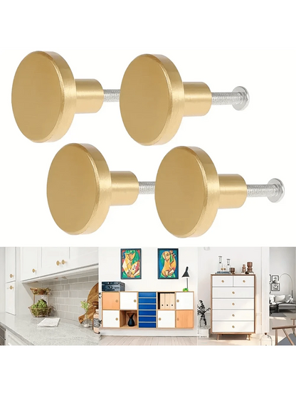 12PCS Golden Handle,Aluminum Alloy Drawer Knob, Minimalist Black Round Drawer Handle For Home