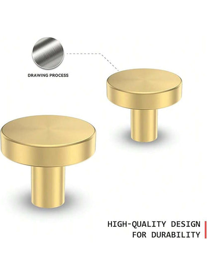 12PCS Golden Handle,Aluminum Alloy Drawer Knob, Minimalist Black Round Drawer Handle For Home