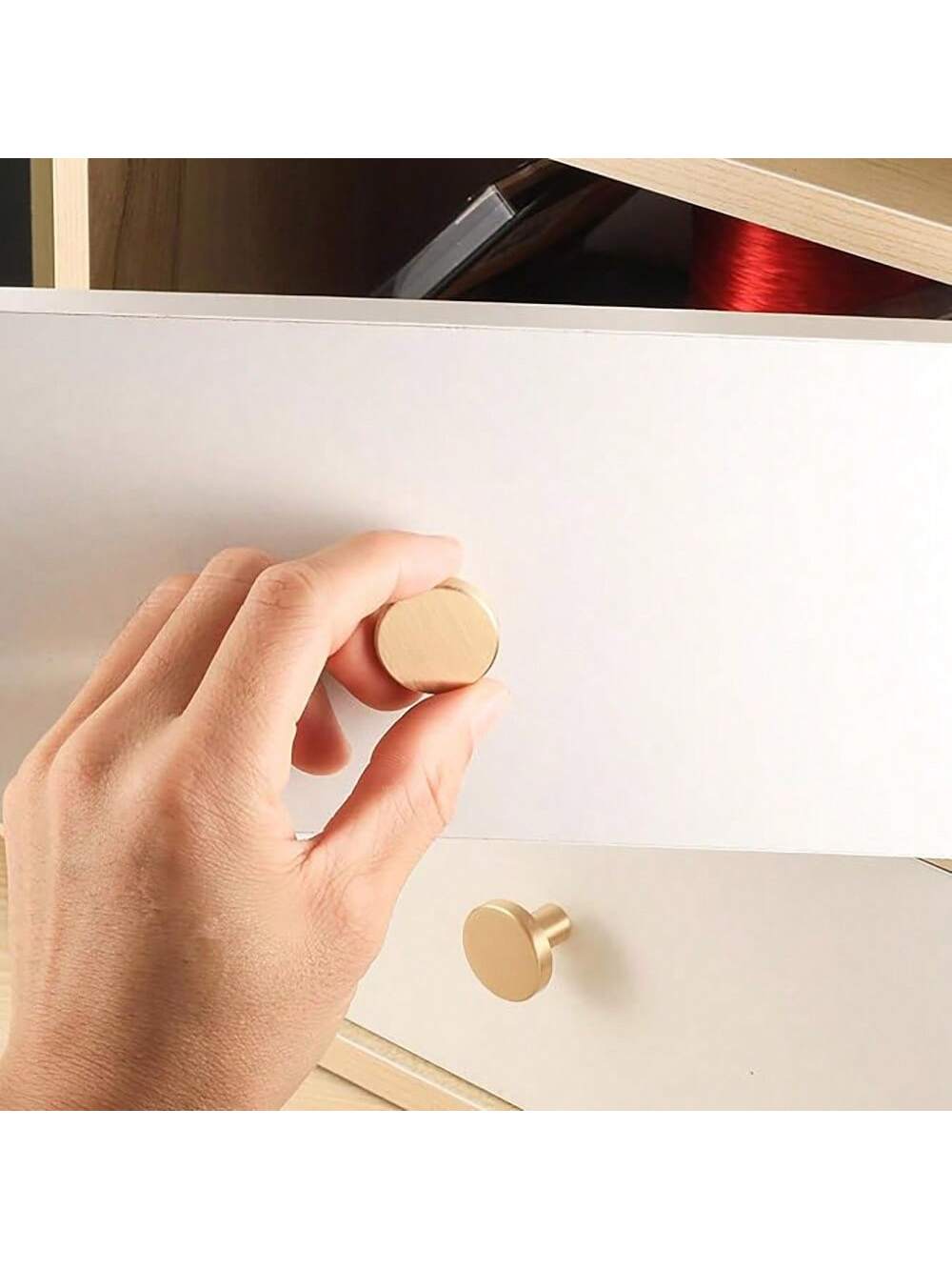 12PCS Golden Handle,Aluminum Alloy Drawer Knob, Minimalist Black Round Drawer Handle For Home