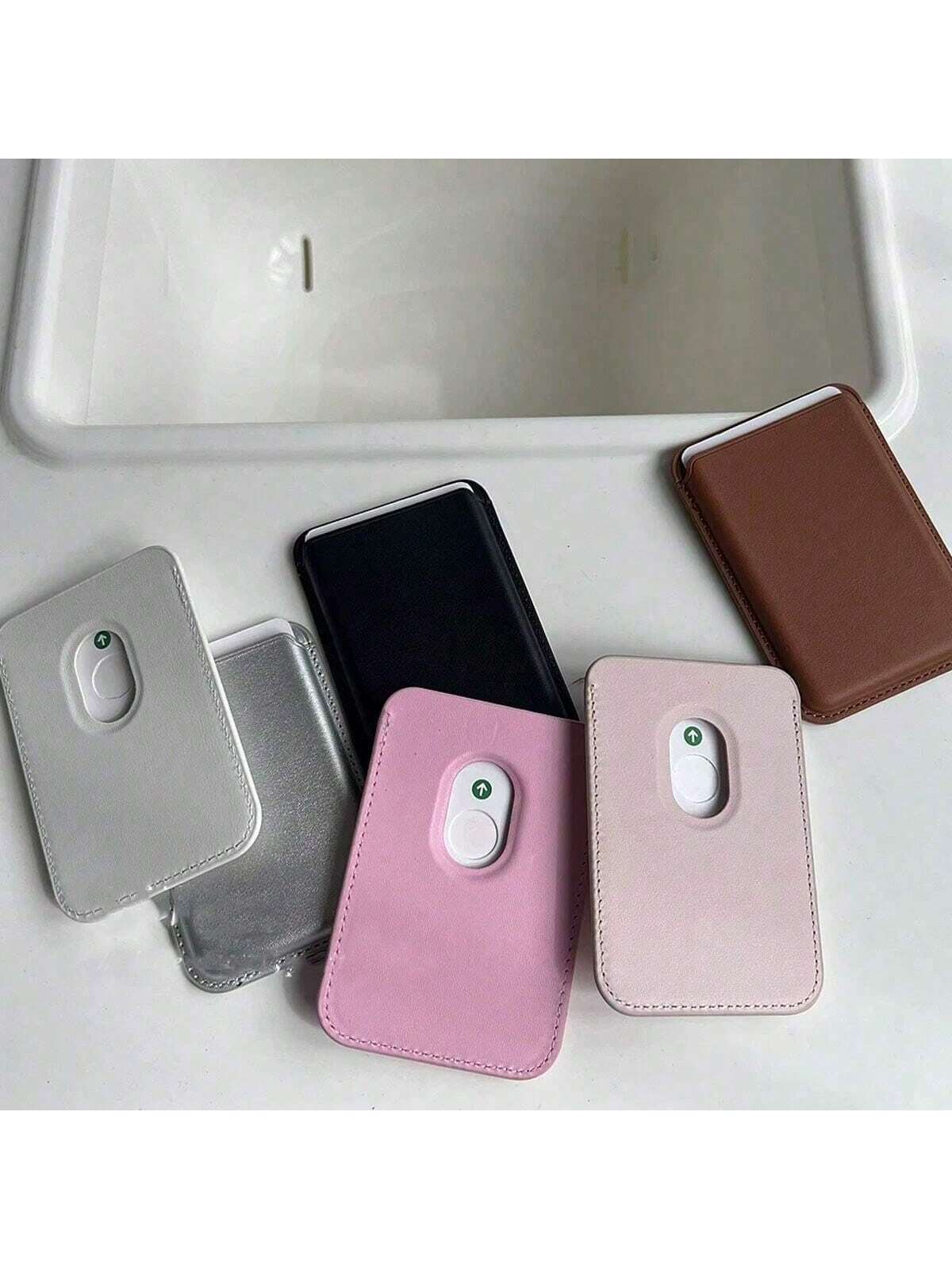 12pcs Minimalist Card Holder Magnetic Insert Compatible With IPhone 15 Pro/14/13/12 Pro Max Phone Case, Leather Card Holder Slim Card Wallet, N52 Magnet For Check ID Business Card, Gifts For Mother, F