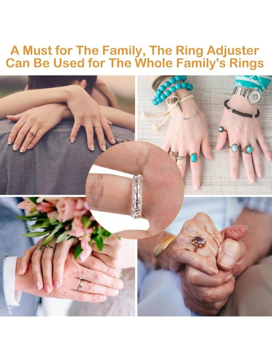 12pcs Ring Adjuster Sizers In 4 Sizes, Invisible Snug Fit Ring Guards For Men & Women, Spiral Silicone Tightening Clips Set