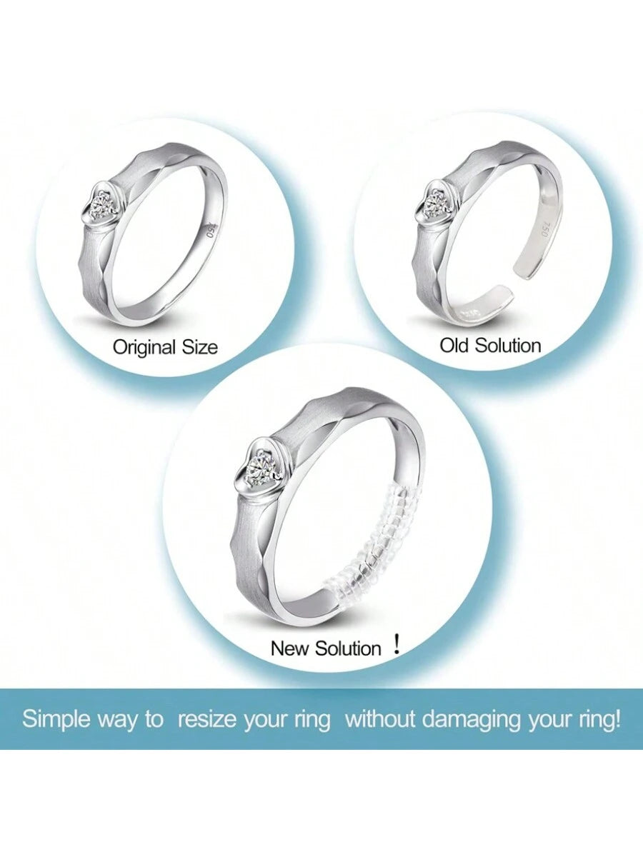 12pcs Ring Adjuster Sizers In 4 Sizes, Invisible Snug Fit Ring Guards For Men & Women, Spiral Silicone Tightening Clips Set