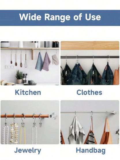 12PCS Shower Curtain Hooks – Rust-Resistant Metal Double-Glide Hooks For Bathroom Shower Rods & Curtains