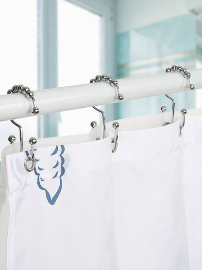 12PCS Shower Curtain Hooks – Rust-Resistant Metal Double-Glide Hooks For Bathroom Shower Rods & Curtains