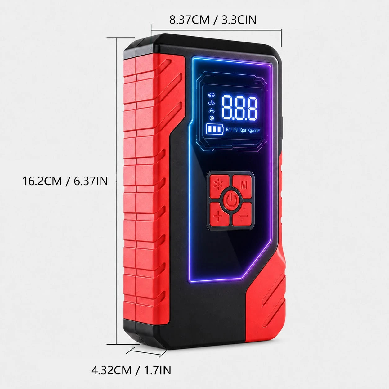 13000A 10-In-1 Car Jump Starter With 200PSI Air Compressor, Battery Pack, Digital Display, USB Power Bank, Emergency Flashlight, Jumper Cables & Inflation Adapters, Car Essentials & Tools For Men And