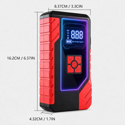 13000A 10-In-1 Car Jump Starter With 200PSI Air Compressor, Battery Pack, Digital Display, USB Power Bank, Emergency Flashlight, Jumper Cables & Inflation Adapters, Car Essentials & Tools For Men And