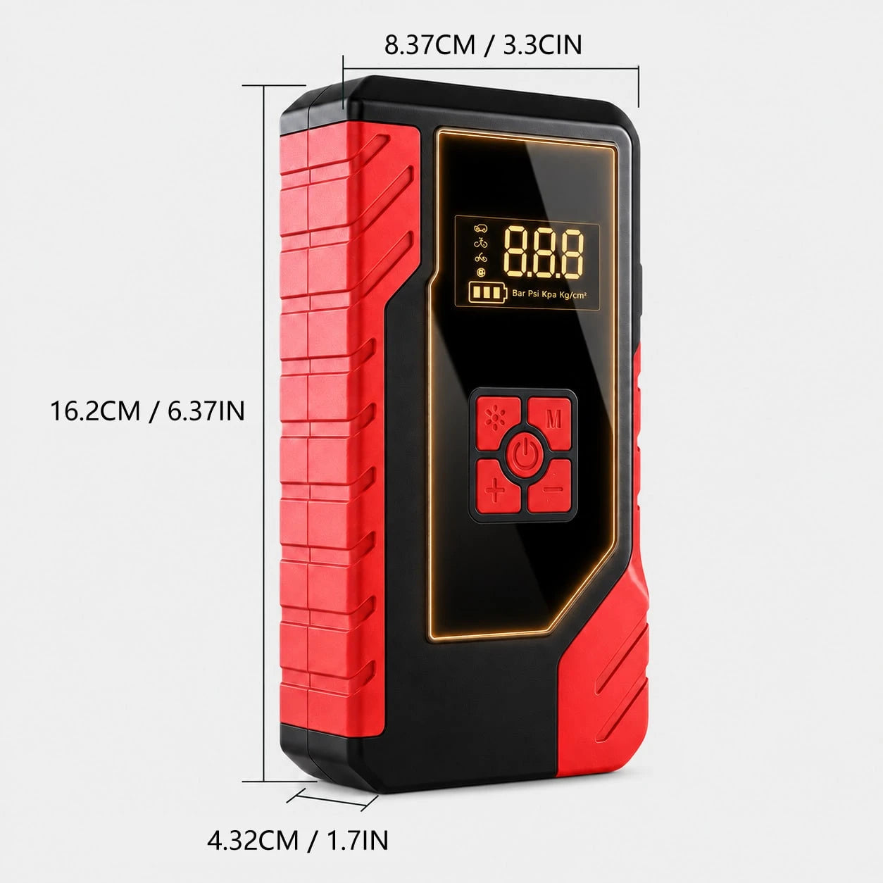 13000A Roadside Rescue Jump Box With 200 PSI Air Pump, 12V Car Battery Booster, Digital Tire Pressure Gauge, Smart Clamps, USB Charging & Emergency LED, Clear-Case Portable Kit For Cars, SUVs, Pickups
