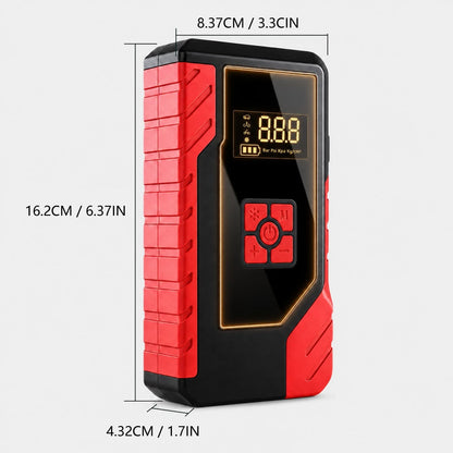 13000A Roadside Rescue Jump Box With 200 PSI Air Pump, 12V Car Battery Booster, Digital Tire Pressure Gauge, Smart Clamps, USB Charging & Emergency LED, Clear-Case Portable Kit For Cars, SUVs, Pickups
