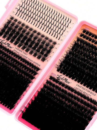 1360PCS/680PCS DD Curl Lash Clusters Kit With Ultra-Dense, Waterproof, Long-Lasting Lashes, Velure, Fairy, Flora, Muse Styles, 50D/80D/100D/120D, Hybrid Volume Look, Beginner-Friendly,Includes Lash Gl