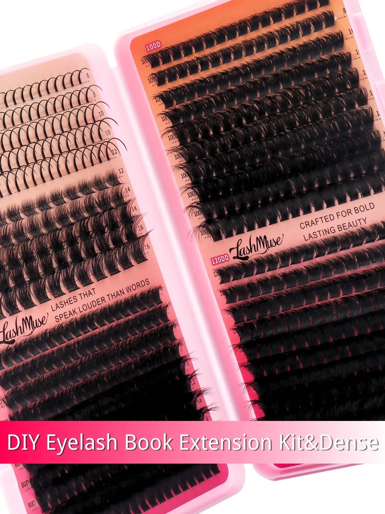 1360PCS/680PCS DD Curl Lash Clusters Kit With Ultra-Dense, Waterproof, Long-Lasting Lashes, Velure, Fairy, Flora, Muse Styles, 50D/80D/100D/120D, Hybrid Volume Look, Beginner-Friendly,Includes Lash Gl