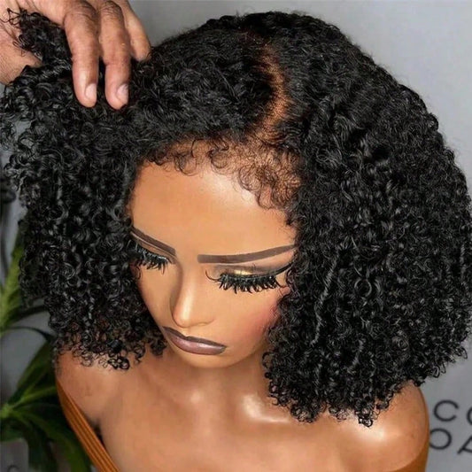 13x4 Jerry Curly Lace Front Wigs Human Hair-Brazilian Human Hair Wig Natural Full Edges Lace Pre-Plucked Lace Wig With Baby Hair For Women Ear To Ear HD Lace For Natural Color