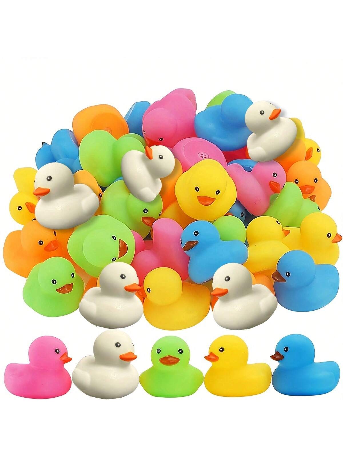 15/30pcs Colorful Rubber Duck Toys, Suitable For Children And Toddlers, Can Be Used For Bathing, Birthday, Baby Shower, Classroom Activities, Summer Beach And Pool Activities, Ideal For Children's Toy