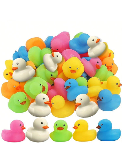 15/30pcs Colorful Rubber Duck Toys, Suitable For Children And Toddlers, Can Be Used For Bathing, Birthday, Baby Shower, Classroom Activities, Summer Beach And Pool Activities, Ideal For Children's Toy