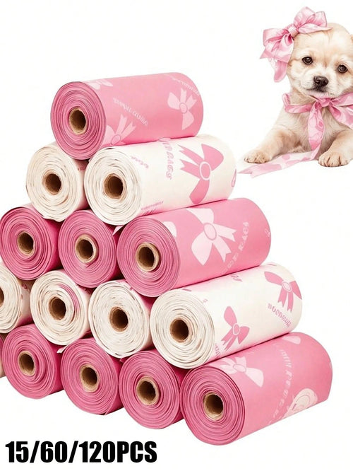 15/60/120pcs Thickened Pet Waste Bags, Leak-Proof Polyethylene Trash Bags With Unique Patterns, Beautiful Colors For Dogs And Cats, Multi-Purpose Cleaning Bags, Holiday Gift And Christmas Surprise