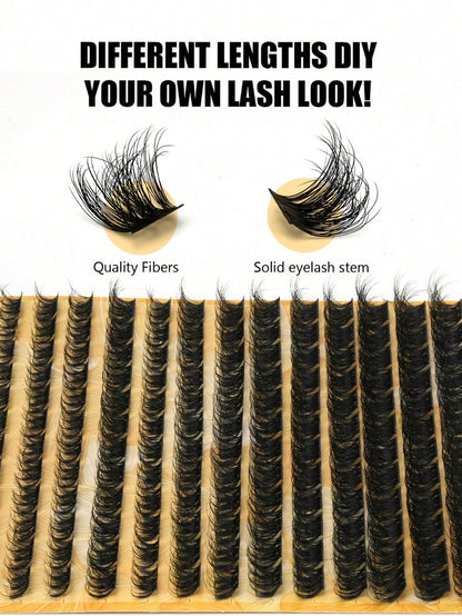 156 Clusters Of False Eyelashes, Natural D-Curl, Reusable, Suitable For Beginners, 10-16 Mm In Length, Fluffy Cluster False Eyelashes, DIY Eyelash Extensions, Eyelash Clumps, Freestanding False Eyelas