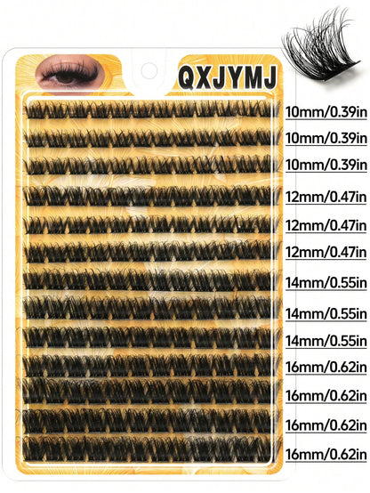 156 Clusters Of False Eyelashes, Natural D-Curl, Reusable, Suitable For Beginners, 10-16 Mm In Length, Fluffy Cluster False Eyelashes, DIY Eyelash Extensions, Eyelash Clumps, Freestanding False Eyelas