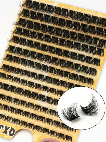 156 Clusters Of False Eyelashes, Natural D-Curl, Reusable, Suitable For Beginners, 10-16 Mm In Length, Fluffy Cluster False Eyelashes, DIY Eyelash Extensions, Eyelash Clumps, Freestanding False Eyelas