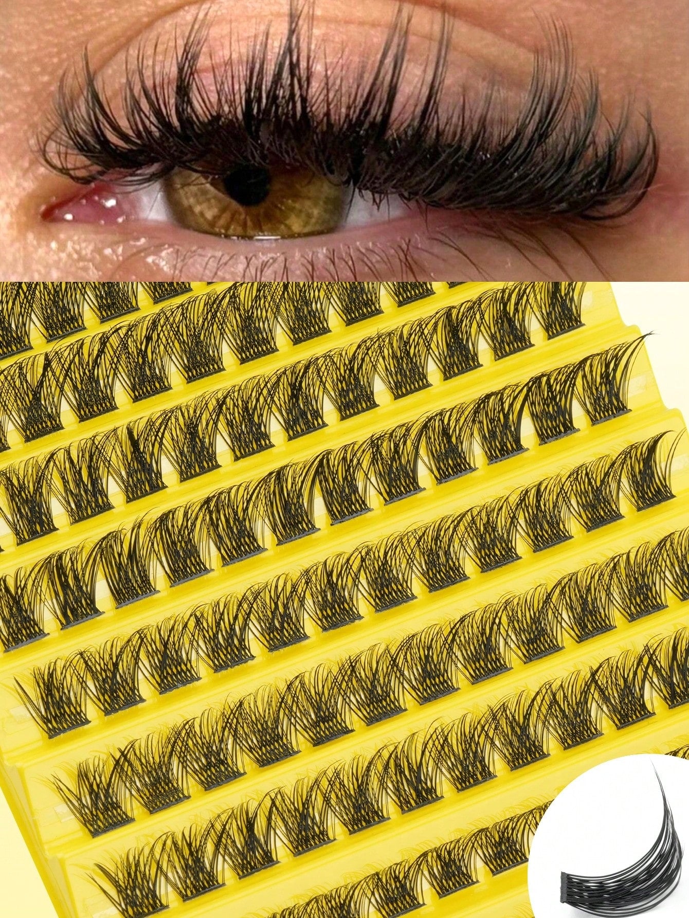 156 Clusters Of False Eyelashes, Natural D-Curl, Reusable, Suitable For Beginners, 10-16 Mm In Length, Fluffy Cluster False Eyelashes, DIY Eyelash Extensions, Eyelash Clumps, Freestanding False Eyelas