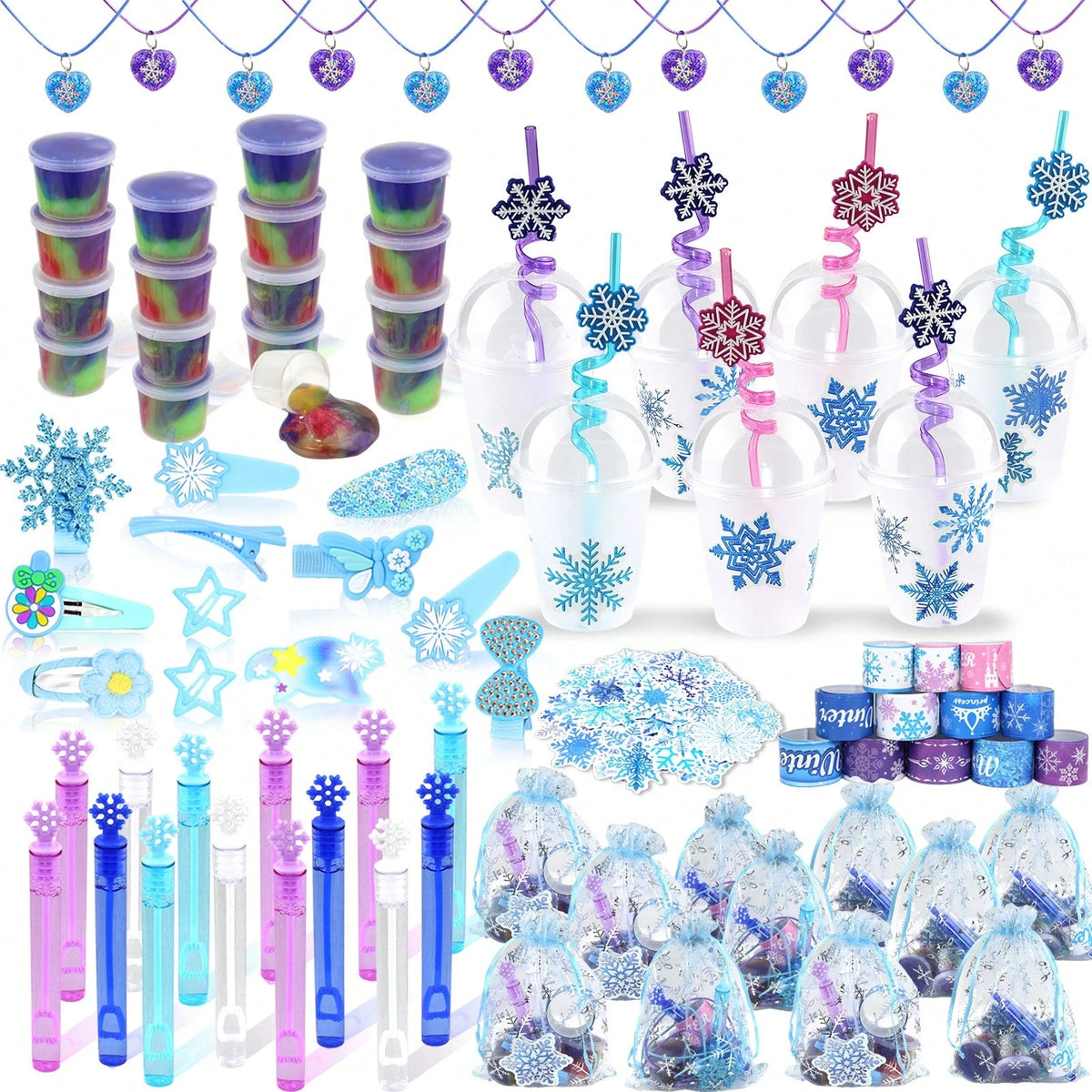 158PCS Frozen Party Favors – Ice Theme Goodie Bag Fillers, Pinata Bulk Toys & 12+ Party Supplies – Perfect For Birthday Party, Classroom Activities, Easter Gifts
