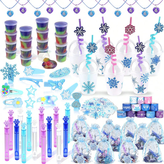 158PCS Frozen Party Favors – Ice Theme Goodie Bag Fillers, Pinata Bulk Toys & 12+ Party Supplies – Perfect For Birthday Party, Classroom Activities, Easter Gifts