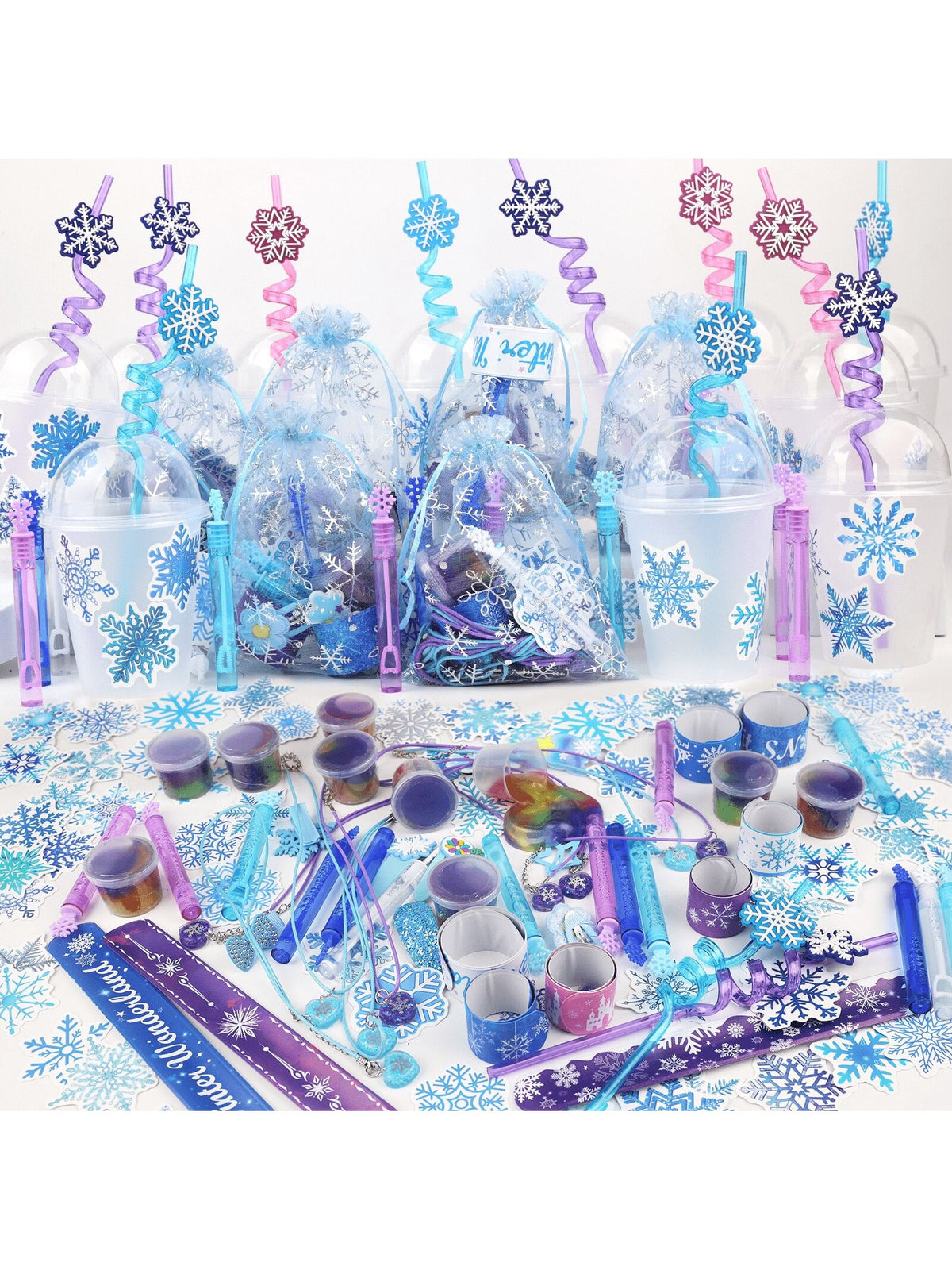 158PCS Frozen Party Favors – Ice Theme Goodie Bag Fillers, Pinata Bulk Toys & 12+ Party Supplies – Perfect For Birthday Party, Classroom Activities, Easter Gifts