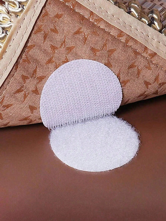 15pcs Round Floor Mat Sticker, Seamless Bed Sheet Fixing Sticker, Excellent Grip, Prevent Carpets And Sofa Covers From Sliding, White Round Anti-Slip Bed Sheet Double Sided Sticker For Fitted Sheet, B
