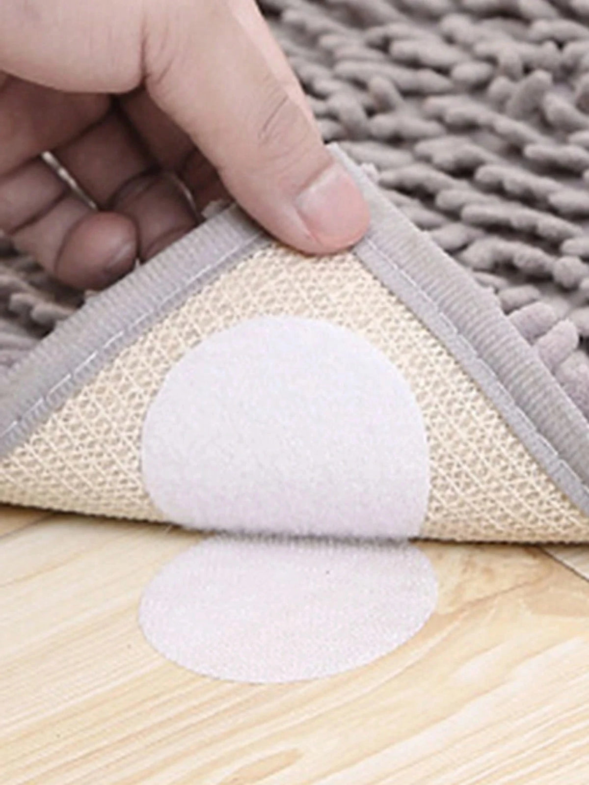 15pcs Round Floor Mat Sticker, Seamless Bed Sheet Fixing Sticker, Excellent Grip, Prevent Carpets And Sofa Covers From Sliding, White Round Anti-Slip Bed Sheet Double Sided Sticker For Fitted Sheet, B