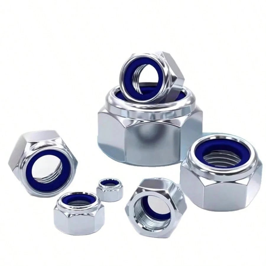 162pcs Stainless Steel Nylon Insert Hex Lock Nuts, M4/M5/M6/M8/M10 Self-Locking Hexagon Nuts, For Maintenance And Installation