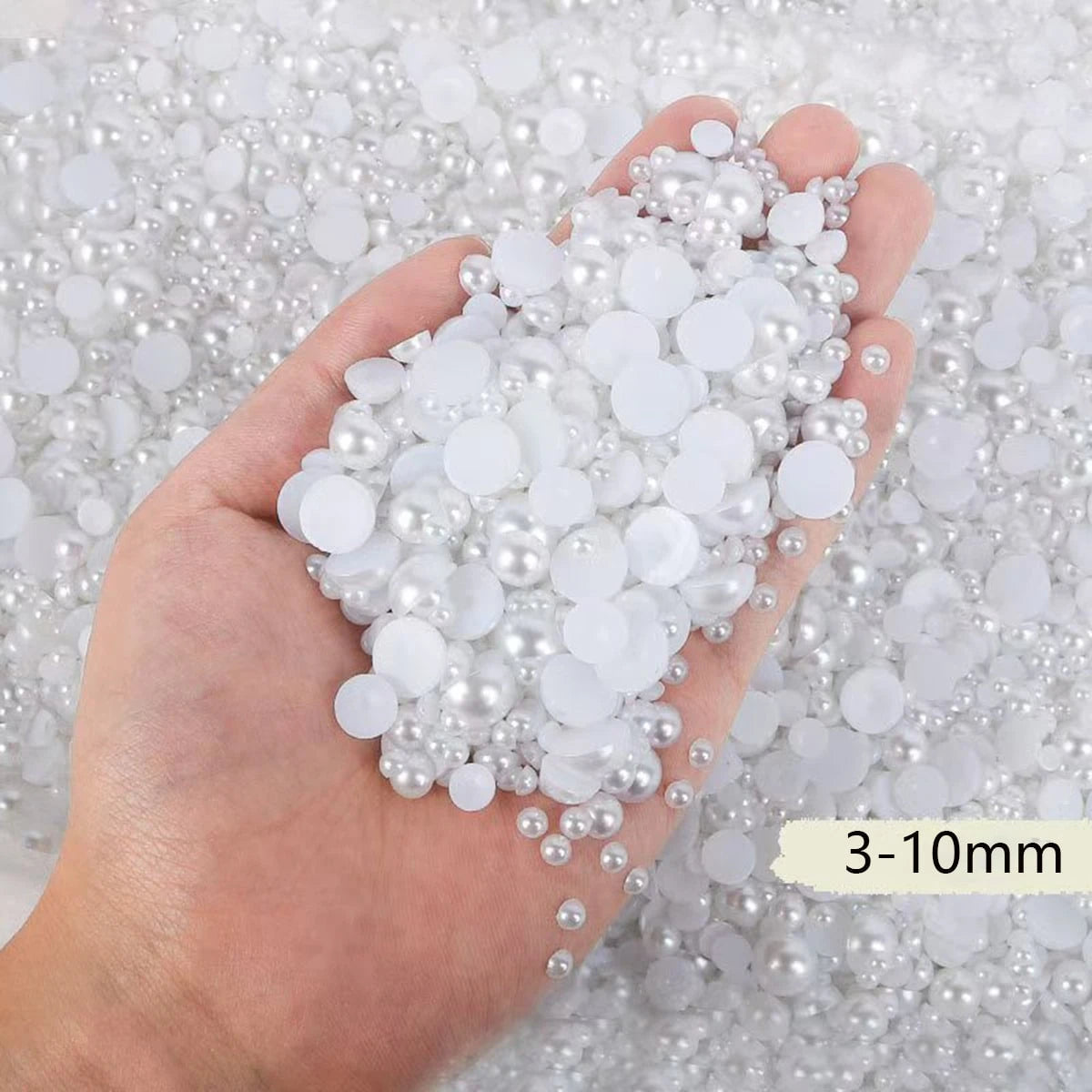 1680pcs 3-10mm Mixed Flat Back Half Round Pearls, DIY Decoration, DIY Jewelry Making Materials, DIY Crafts, Used For DIY Jewelry Handmade Crafts, Phone Cases, Makeup Mirrors, Cups, Shoe Decorations