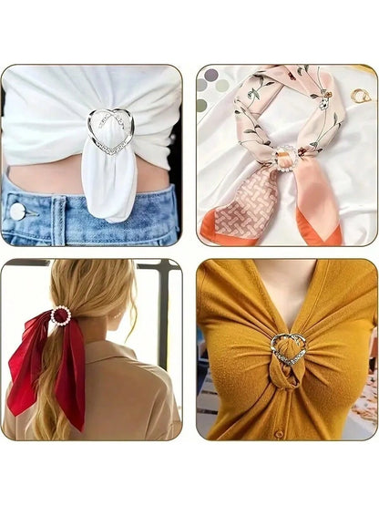 16pcs/8pcs/4pcs Fashion Gold & Silver Scarf Clips, Metal Clothing Corner Knot Clips, Elegant 4pcs Clothing Corner Clips- Fashionable Metal Round Collar Clips For Women Blouses And Dresses, Scarf & Sh