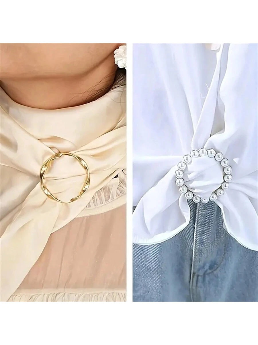 16pcs/8pcs/4pcs Fashion Gold & Silver Scarf Clips, Metal Clothing Corner Knot Clips, Elegant 4pcs Clothing Corner Clips- Fashionable Metal Round Collar Clips For Women Blouses And Dresses, Scarf & Sh