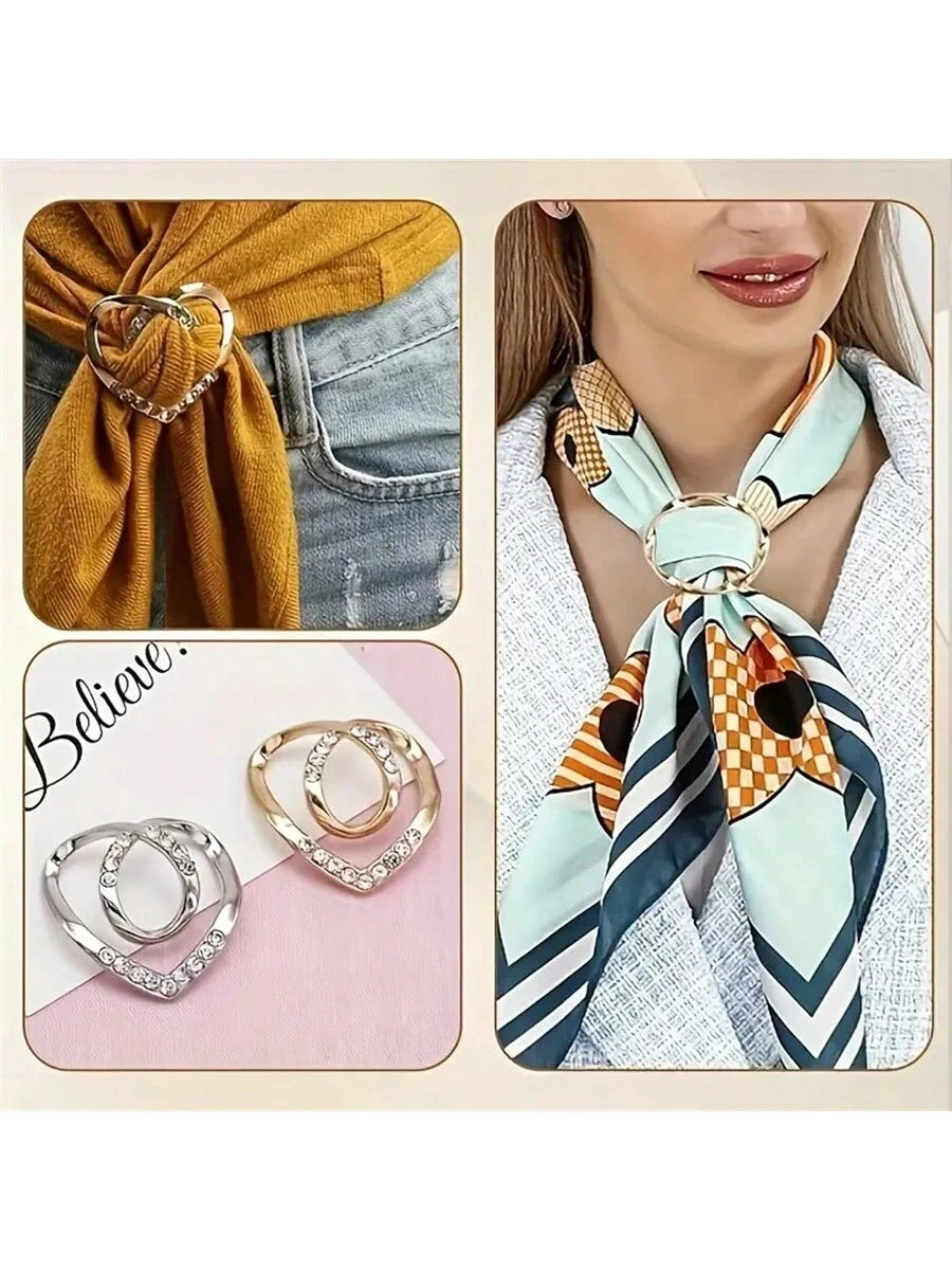 16pcs/8pcs/4pcs Fashion Gold & Silver Scarf Clips, Metal Clothing Corner Knot Clips, Elegant 4pcs Clothing Corner Clips- Fashionable Metal Round Collar Clips For Women Blouses And Dresses, Scarf & Sh