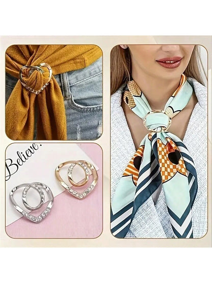 16pcs/8pcs/4pcs Fashion Gold & Silver Scarf Clips, Metal Clothing Corner Knot Clips, Elegant 4pcs Clothing Corner Clips- Fashionable Metal Round Collar Clips For Women Blouses And Dresses, Scarf & Sh