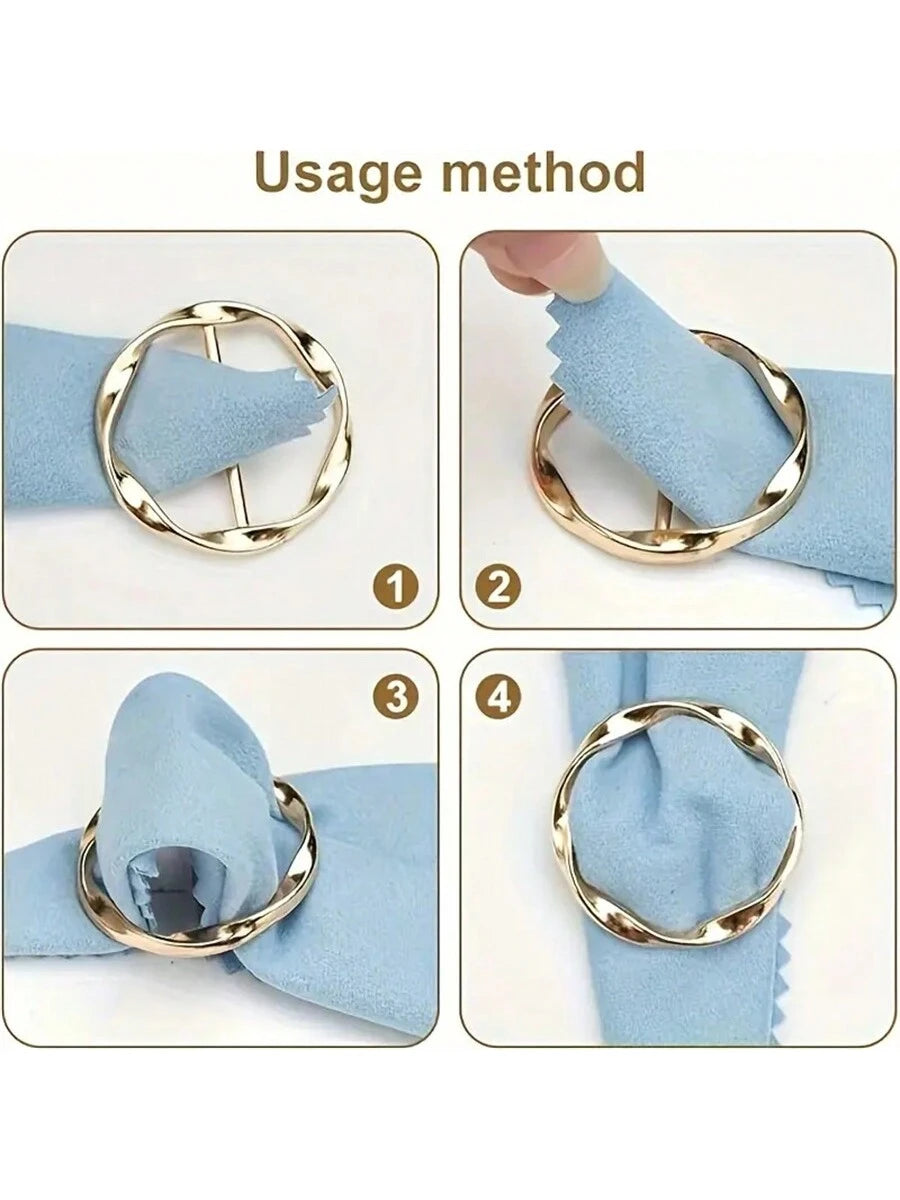 16pcs/8pcs/4pcs Fashion Gold & Silver Scarf Clips, Metal Clothing Corner Knot Clips, Elegant 4pcs Clothing Corner Clips- Fashionable Metal Round Collar Clips For Women Blouses And Dresses, Scarf & Sh