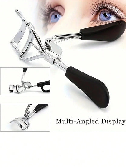 16pcs Stainless Steel Eyelash Curler Set, Include 1pc Lash Curler, 1pc Lash Comb, 2pcs Lash Rollers, 1pc Slanted Dual-Ended Eyebrow Brush, 1pc Eyebrow Brush, And 10pcs Silicone Refill Pads, For Lashes