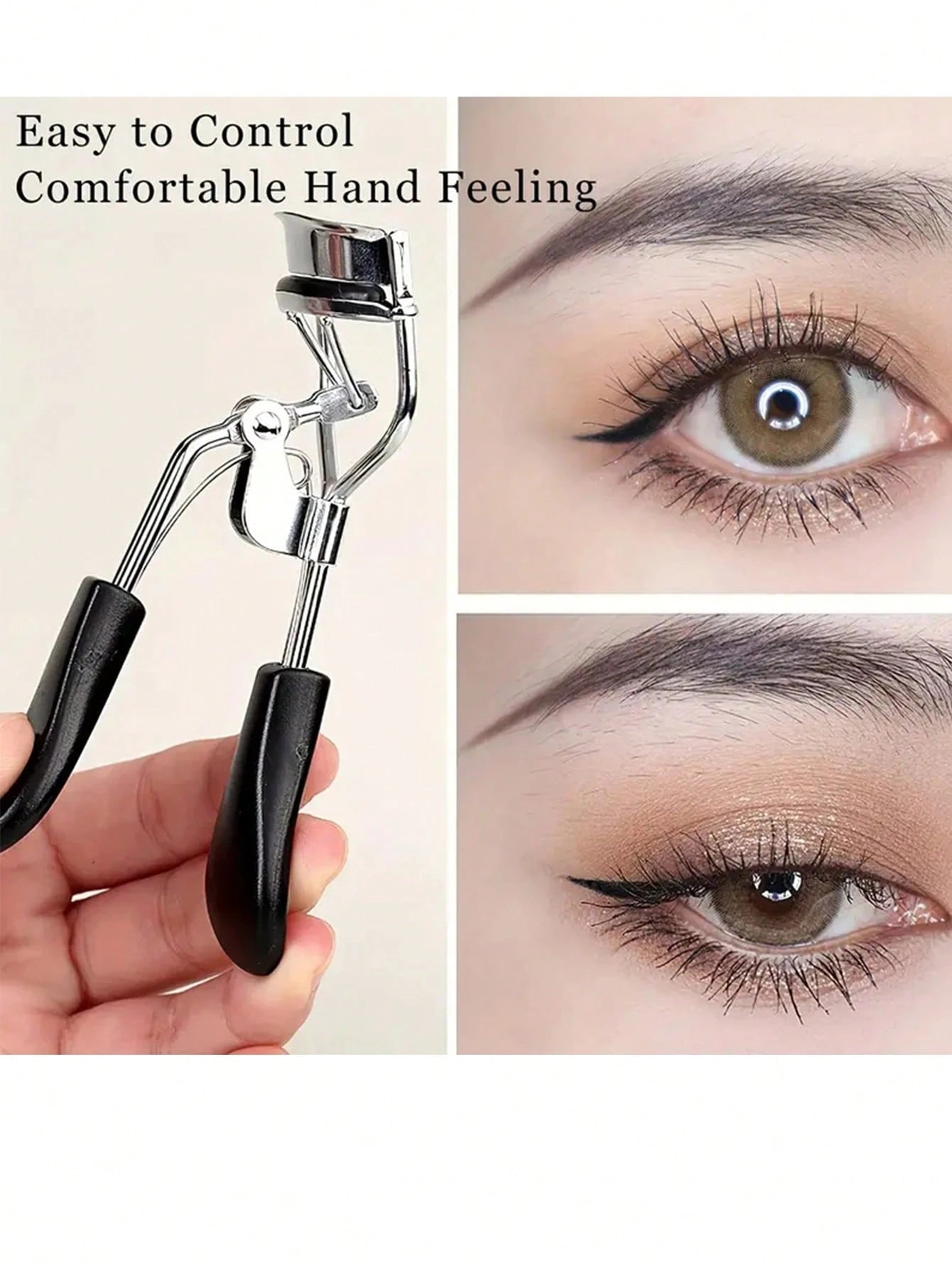 16pcs Stainless Steel Eyelash Curler Set, Include 1pc Lash Curler, 1pc Lash Comb, 2pcs Lash Rollers, 1pc Slanted Dual-Ended Eyebrow Brush, 1pc Eyebrow Brush, And 10pcs Silicone Refill Pads, For Lashes