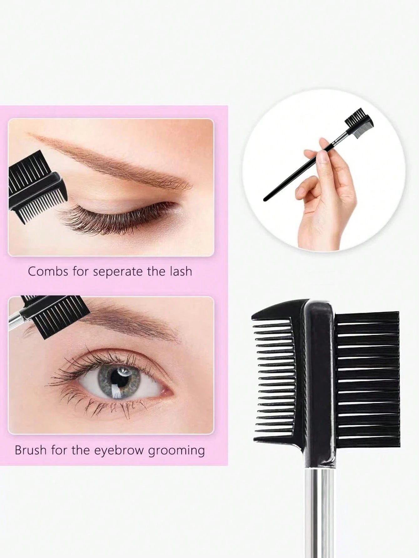 16pcs Stainless Steel Eyelash Curler Set, Include 1pc Lash Curler, 1pc Lash Comb, 2pcs Lash Rollers, 1pc Slanted Dual-Ended Eyebrow Brush, 1pc Eyebrow Brush, And 10pcs Silicone Refill Pads, For Lashes