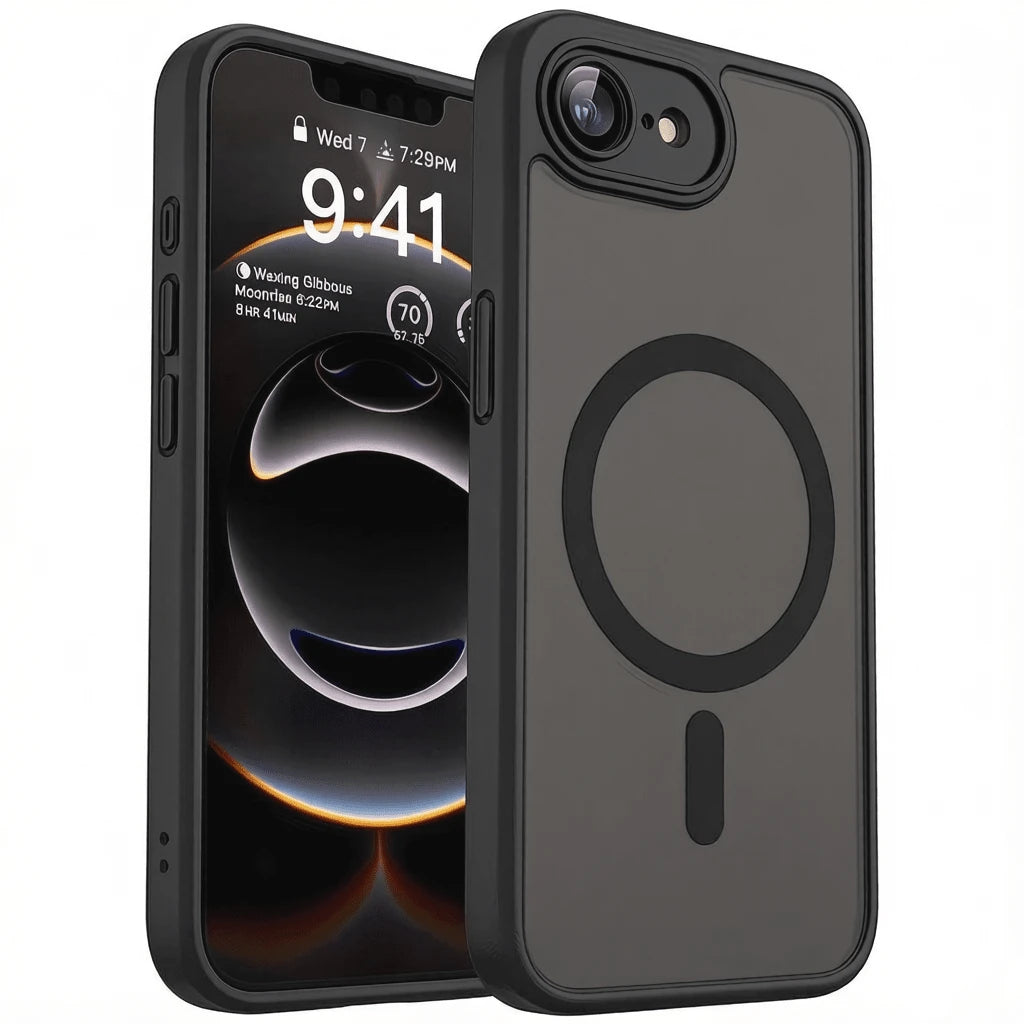 17E 16E 17 Air 16 15 14 13 12 11 Plus Pro Max Matte Translucent Magnetic Phone Case Lens Protection Anti-Drop Protective Shell