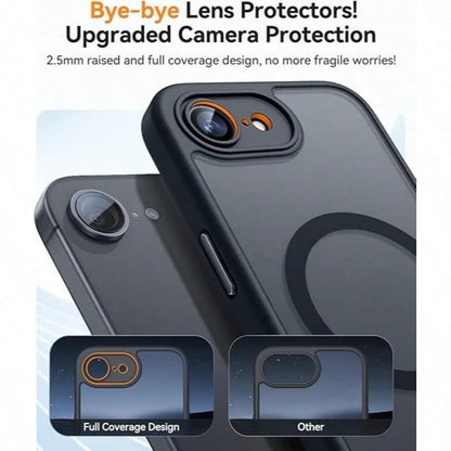 17E 16E 17 Air 16 15 14 13 12 11 Plus Pro Max Matte Translucent Magnetic Phone Case Lens Protection Anti-Drop Protective Shell