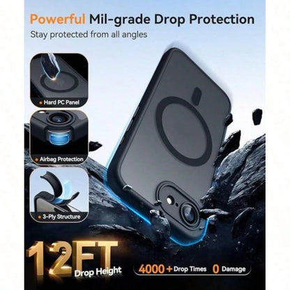 17E 16E 17 Air 16 15 14 13 12 11 Plus Pro Max Matte Translucent Magnetic Phone Case Lens Protection Anti-Drop Protective Shell