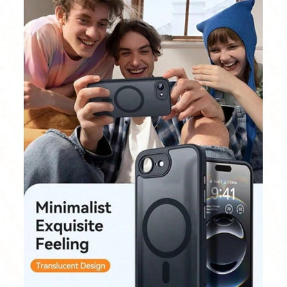 17E 16E 17 Air 16 15 14 13 12 11 Plus Pro Max Matte Translucent Magnetic Phone Case Lens Protection Anti-Drop Protective Shell