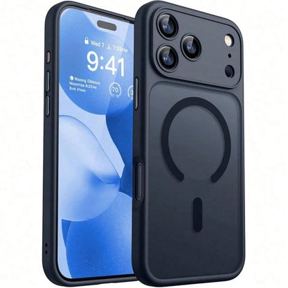 17E 16E 17 Air 16 15 14 13 12 11 Plus Pro Max Matte Translucent Magnetic Phone Case Lens Protection Anti-Drop Protective Shell