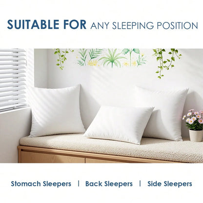 18-Inch 20-Inch 22-Inch Multi-Pack White Pillow Inserts, 2pcs 100% Microfiber Filled. Compatible With Various Pillowcases, Machine Washable & Hypoallergenic, Bohemian Style. Suitable For Beds And Pati