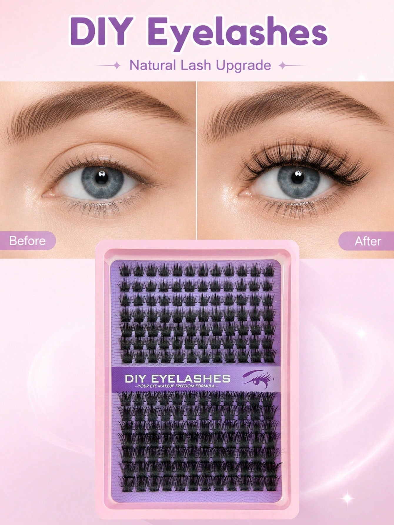 182pcs Lash Cluters Kit 10-16mm Fake Lashes Large Capacity Segmented Upper Eye Soft, Naturally Curled, Slender, Thick And Suitable For Daily Use