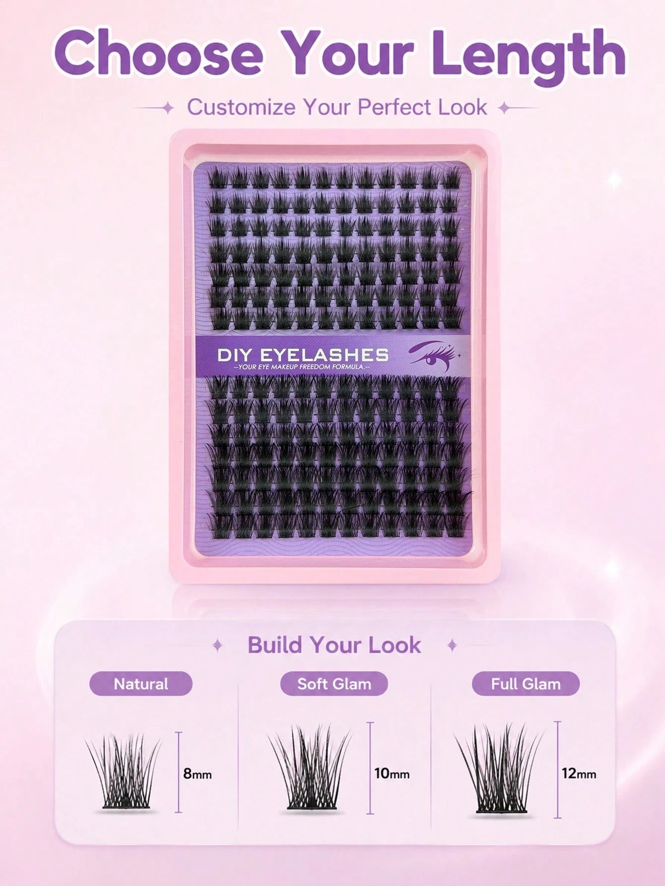 182pcs Lash Cluters Kit 10-16mm Fake Lashes Large Capacity Segmented Upper Eye Soft, Naturally Curled, Slender, Thick And Suitable For Daily Use