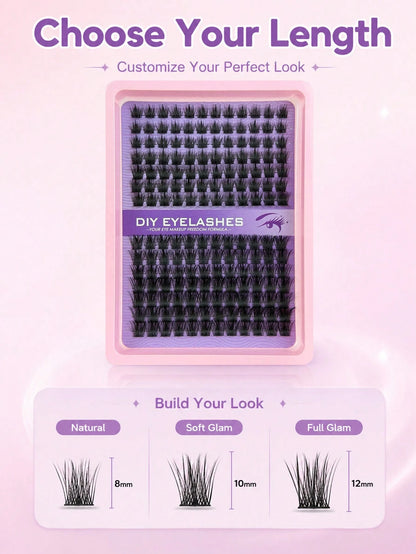 182pcs Lash Cluters Kit 10-16mm Fake Lashes Large Capacity Segmented Upper Eye Soft, Naturally Curled, Slender, Thick And Suitable For Daily Use