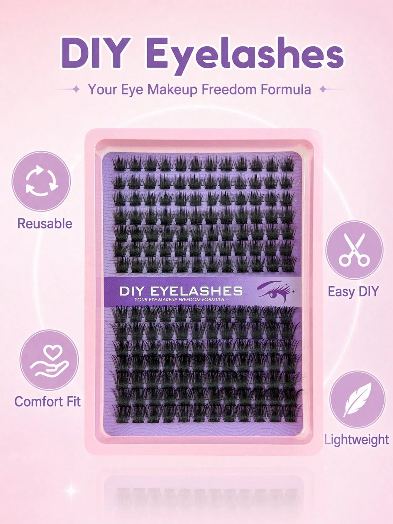 182pcs Lash Cluters Kit 10-16mm Fake Lashes Large Capacity Segmented Upper Eye Soft, Naturally Curled, Slender, Thick And Suitable For Daily Use